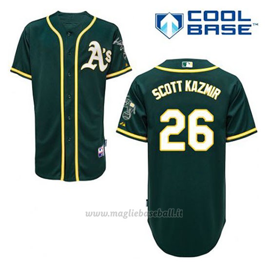 Maglia Baseball Uomo Oakland Athletics Scott Kazmir 26 Verde Alterner Cool Base